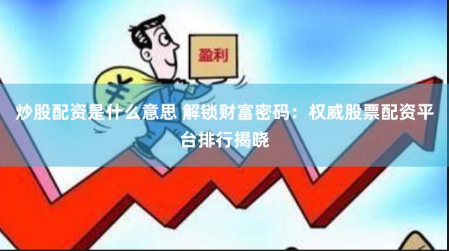 炒股配资是什么意思 解锁财富密码：权威股票配资平台排行揭晓